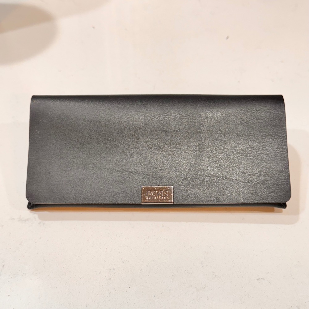 Hugo BOSS‎ Black Soft Leather Velvet Lined Eyeglasses Sunglass Case